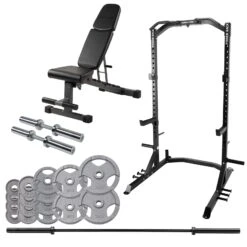Set De Peso Libre Taurus Deluxe | Rack, Banco Y Pesas - Fitshop